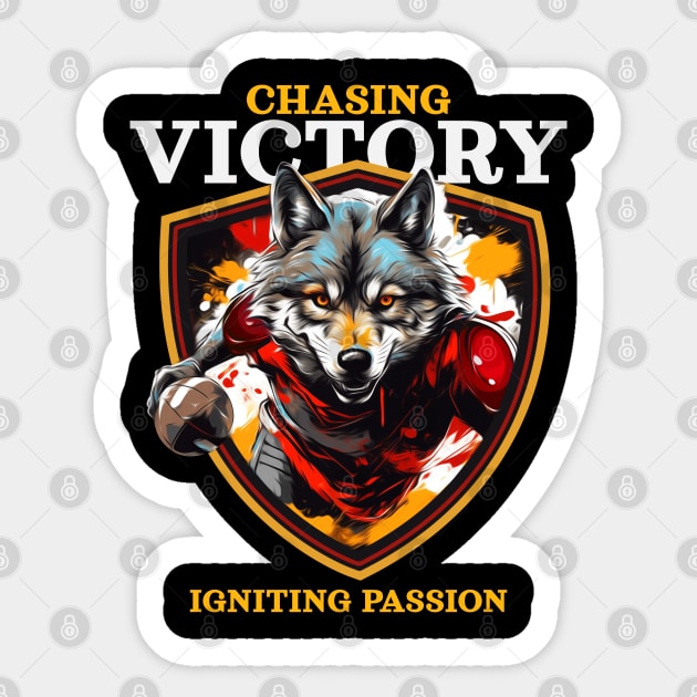 Wolf chasing Sticker by IconRose